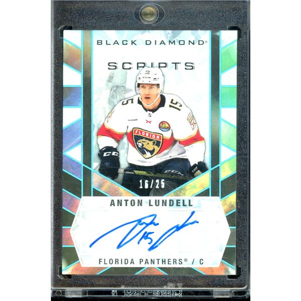 2022-23 Black Diamond Sparkling Scripts Spectrum #SCAL Anton Lundell 16/25 BV $40