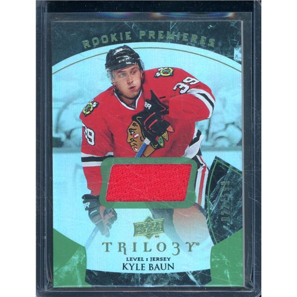 2015-16 Upper Deck Trilogy Rainbow Green #118 Kyle Baun JSY 22/599