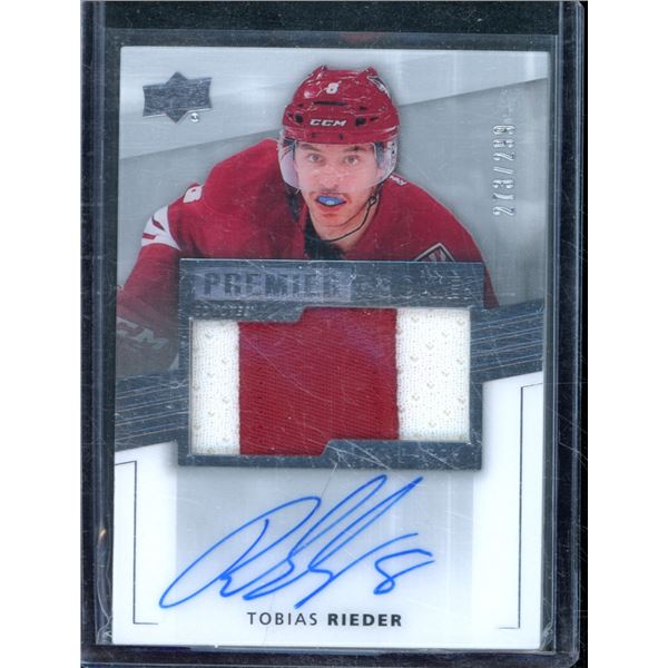 2014-15 Upper Deck Premier #96 Tobias Rieder JSY AU 273/299 RC BV $35
