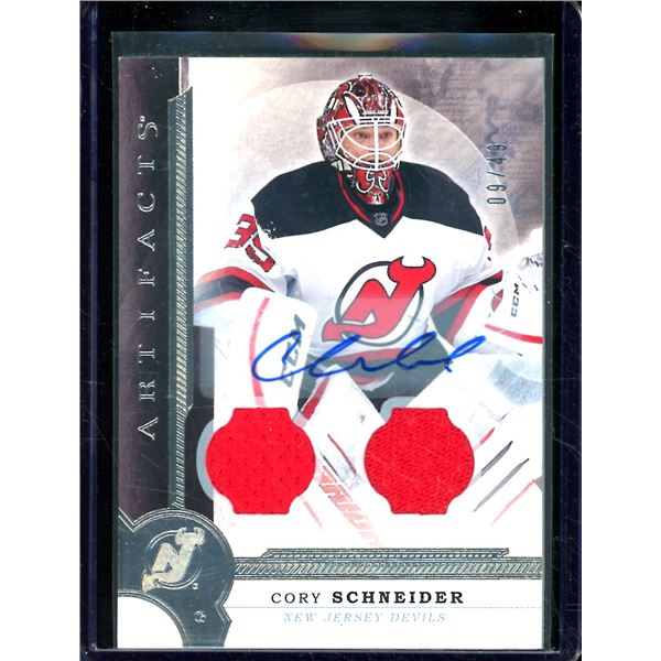 2016-17 Artifacts Autograph Materials Silver #58 Cory Schneider 9/49 BV $35