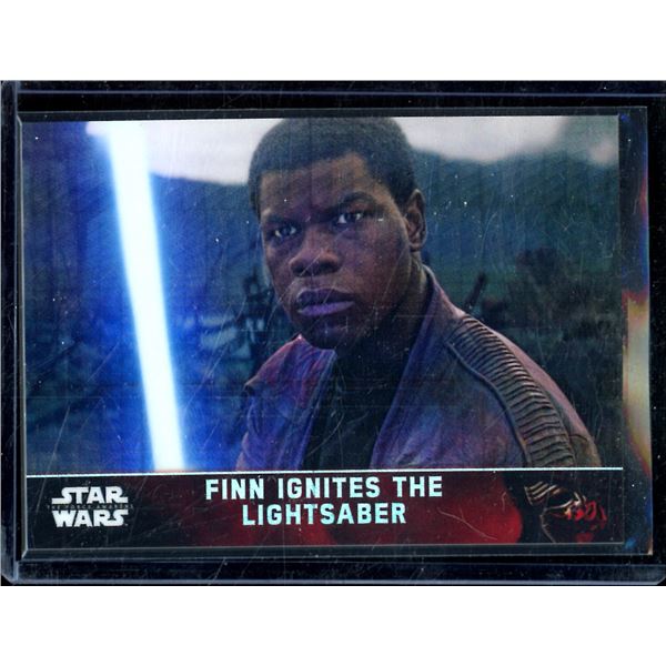 2016 Topps Chrome Star Wars Prism Refractors #67 Finn Ignites the Lightsaber 13/99