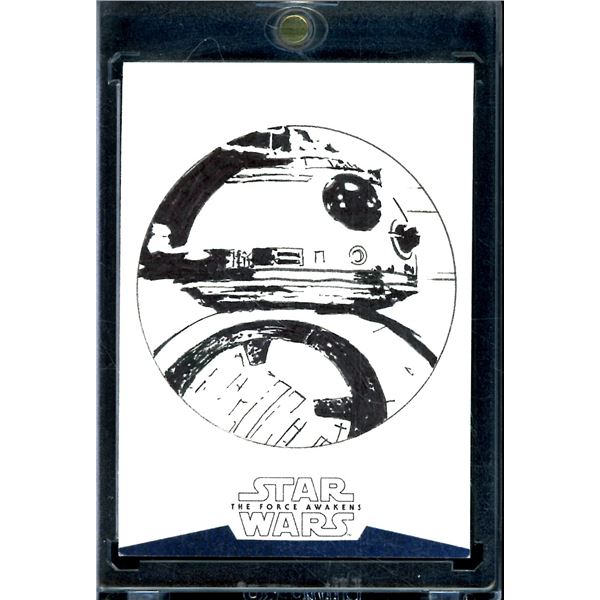 2015 Topps Star Wars The Force Awakens 1/1 One of One Sketch Card BB-8 BV $200