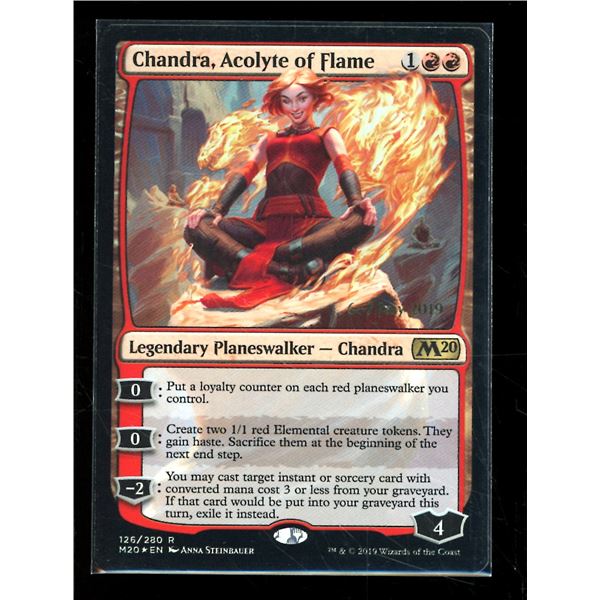 Magic the Gathering Chandra, Acolyte of Flame FOIL Core Set 2020 Date Stamped Promo