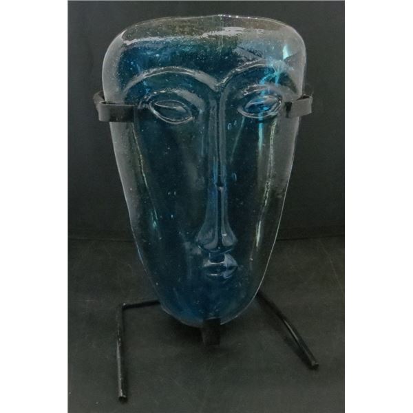 Vintage 9 Inch Sky Dreamer Art Glass Mask Wall Sconce Candle Holder