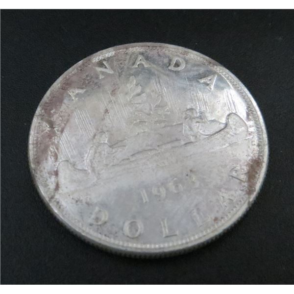 1963 Canadian Silver $1 Dollar Coin