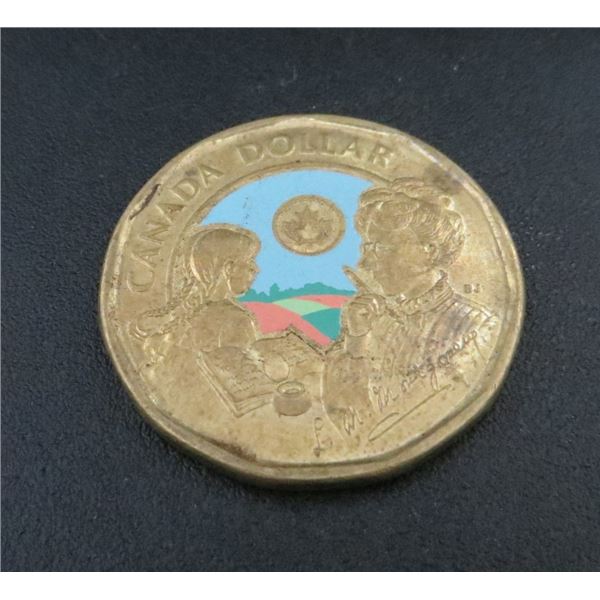 2024 Canadian Colorized Loonie $1 Coin Lucy M Montgomery