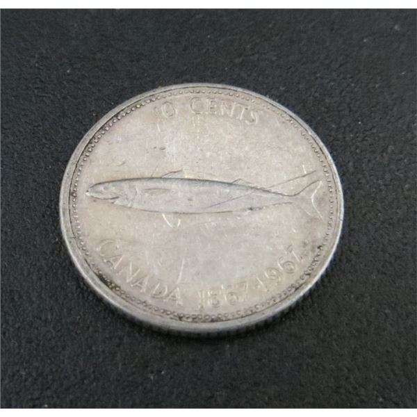 1967 Canadian Silver 10 Cent Coin