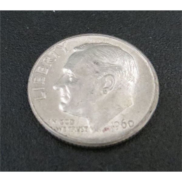 1960 USA Silver 10 Cent Coin