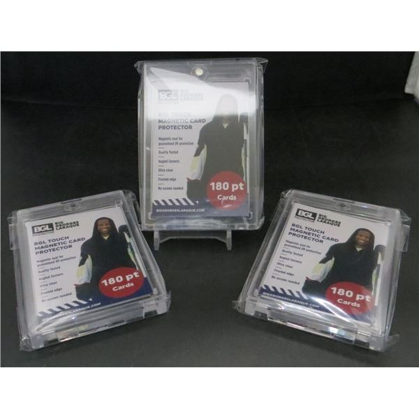 3 New Acrylic One Touch Magnetic Card Holders (holds 180pt cards)