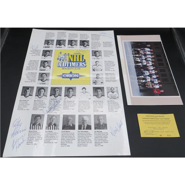 NHL Oldtimers Signed Program With 7 Signatures Ticket Stub & Poster