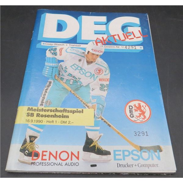 1991 German Hockey Tournament Program With Oilers & St. Louis Blues