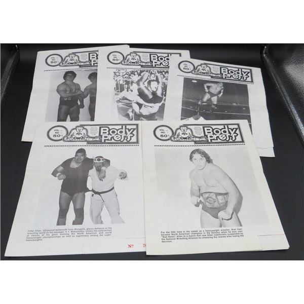 Lot of 5 Vintage Body Press Wrestling Programs