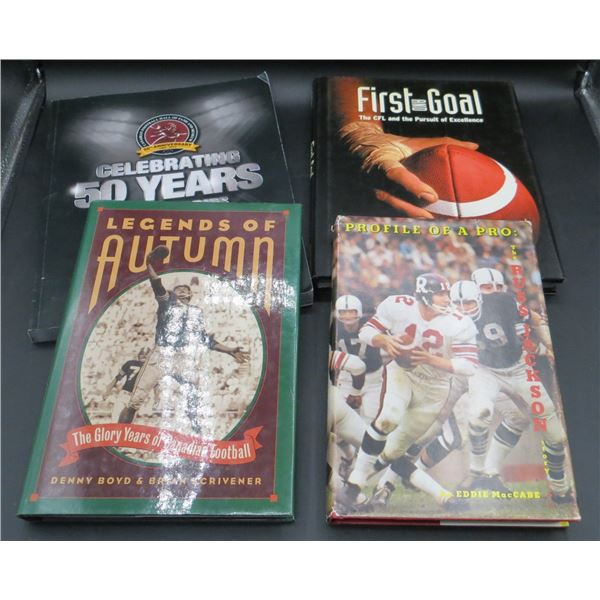3 Hard Cover & 1 Soft Cover Football Books