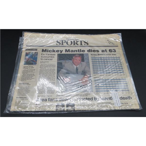 1995 Newspaper "Mickey Mantel's Death Tribute"