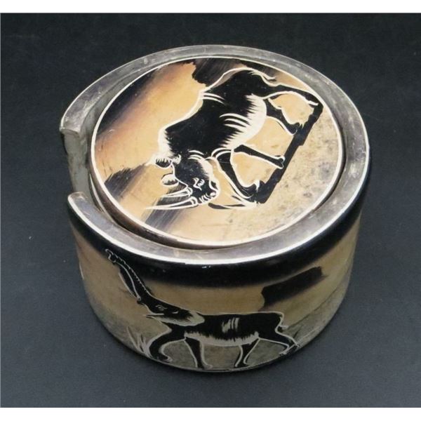 Vintage Safari Animals Marble Coaster Set With Holder