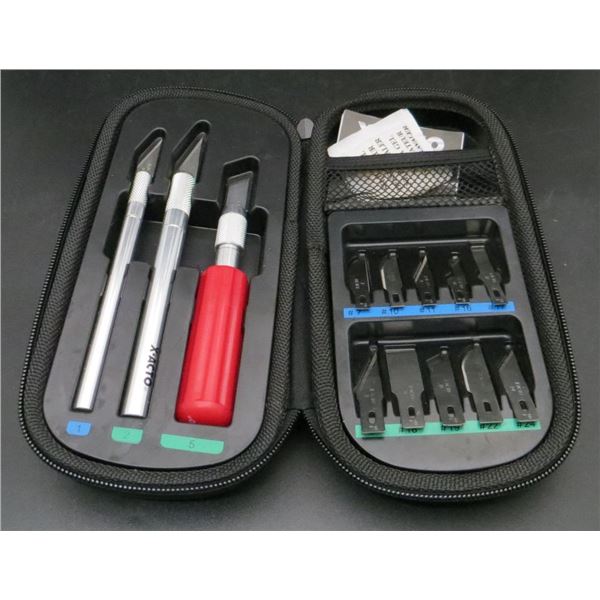 New Crafting Knife Set Cutting Tools with 3 Knives 13 Blades and Soft Case
