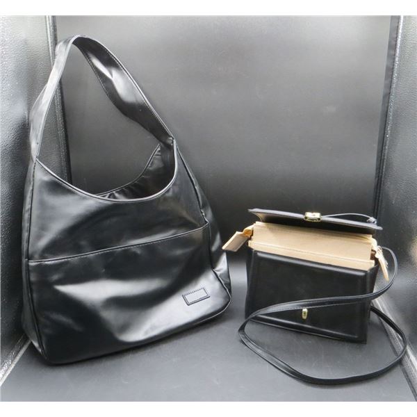 2 Black Fashion Handbags with Form Inserts