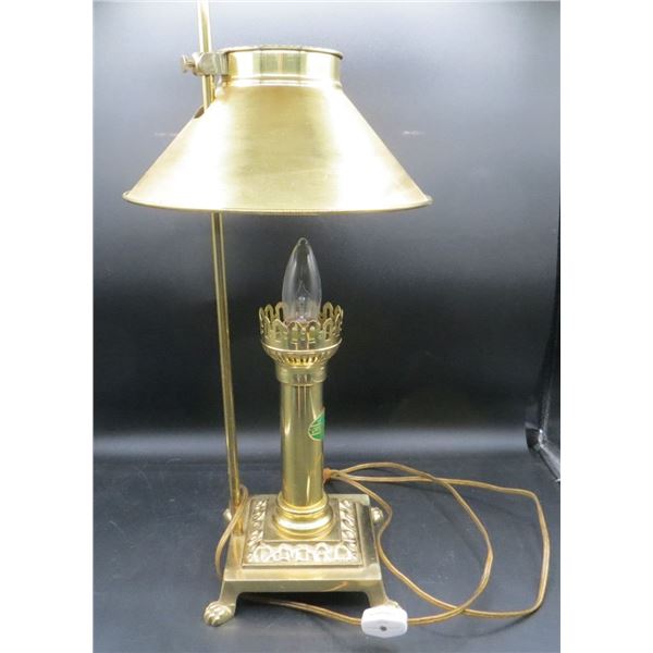 Vintage Brass Orient Express Paris Istanbul Claw Foot Railroad Desk Lamp