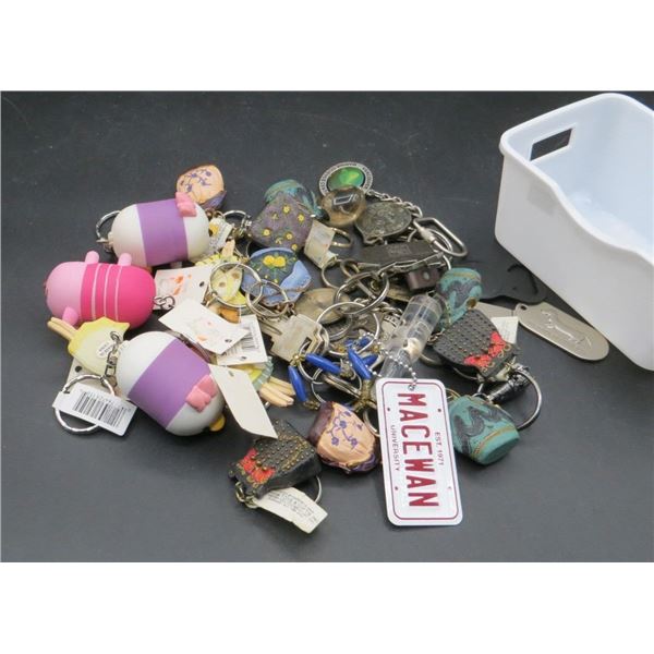 Collection Of 30+ Various Keychains Mostly New