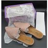 Image 1 : New Ladies Taxi Pink Open Heals Swade Slip On Shoes