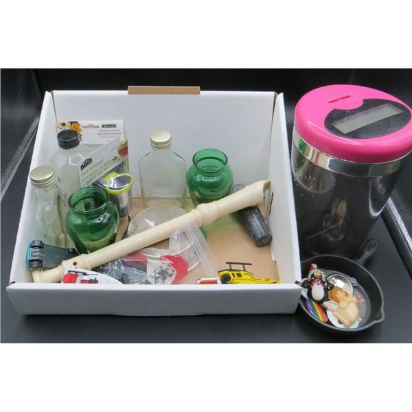 Mixed Estate Lot Including New Items & A mini Cast Iron Frying Pan