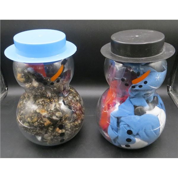 2 Snowman Decorating Dressing Kits Scarfs, Carrot Noses & More Accessories