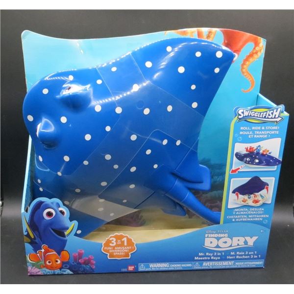 New Finding Dory Swigglefish Mr. Ray 3 in 1 Toy Roll, Ride & Store!