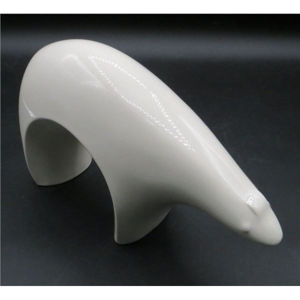 Vintage Porcelain Polar Bear Figure 9" Long