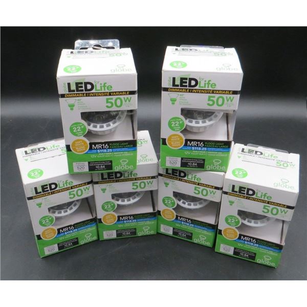 6 New LED 50W Dimmable MR16 Flood Lights