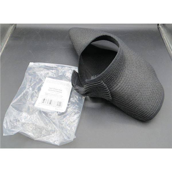 New Ladies Foldable Travel Beach Visor Hat Black