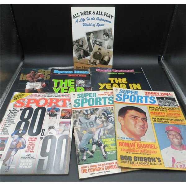 Collection Of Vintage Sports Magazines & Paperback Book