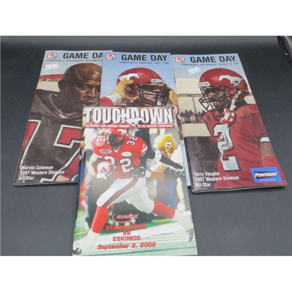 4 Calgary Stampeders Game Day Programs