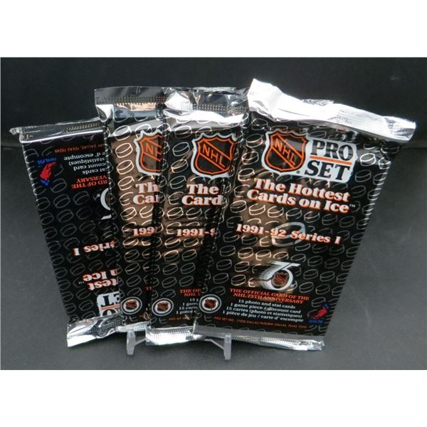 4 Sealed Packs Of 1991-92 Pro Set Hockey Cards 15 Cards Per Pack