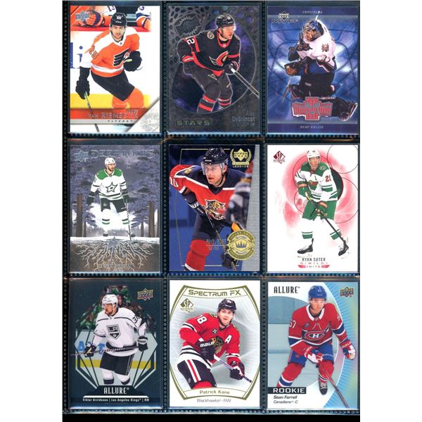 Lot of 9 Various Hockey Inserts or Rookie Cards Various Teams & Players