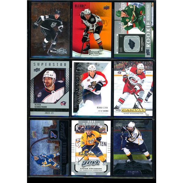 Lot of 9 Various Hockey Inserts or Rookie Cards Various Teams & Players