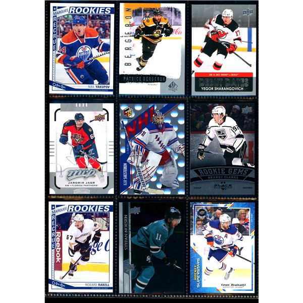Lot of 9 Various Hockey Inserts or Rookie Cards Various Teams & Players
