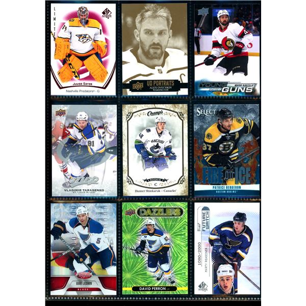 Lot of 9 Various Hockey Inserts or Rookie Cards Various Teams & Players