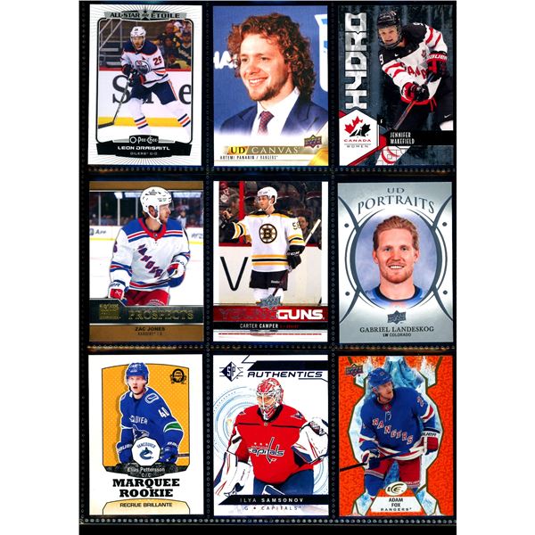 Lot of 9 Various Hockey Inserts or Rookie Cards Various Teams & Players