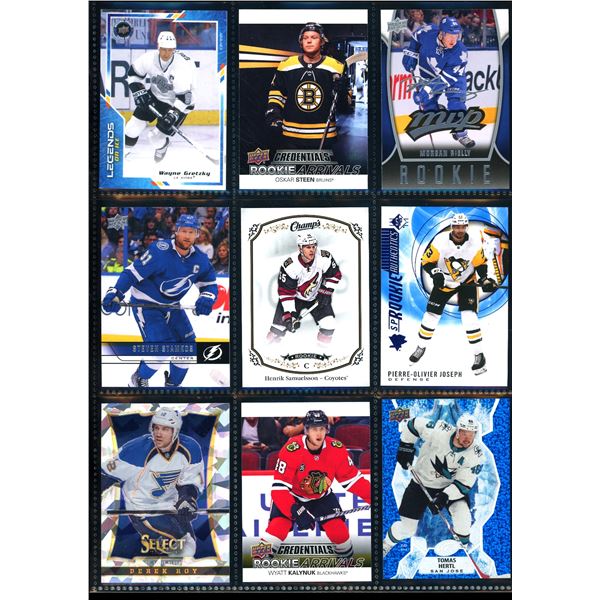 Lot of 9 Various Hockey Inserts or Rookie Cards Various Teams & Players