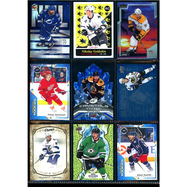 Lot of 9 Various Hockey Inserts or Rookie Cards Various Teams & Players
