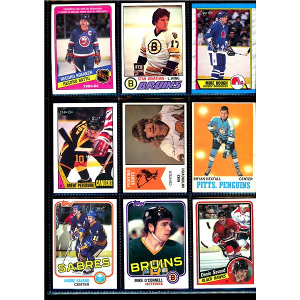 Lot of 9 Various Vintage Hockey Cards Various Teams Sets & Players