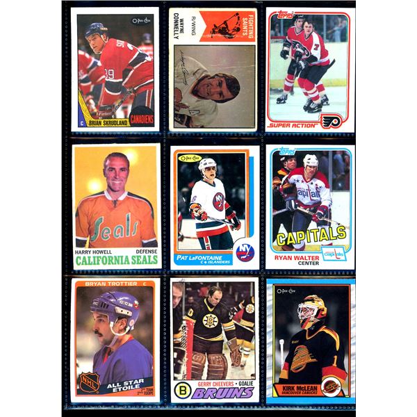 Lot of 9 Various Vintage Hockey Cards Various Teams Sets & Players