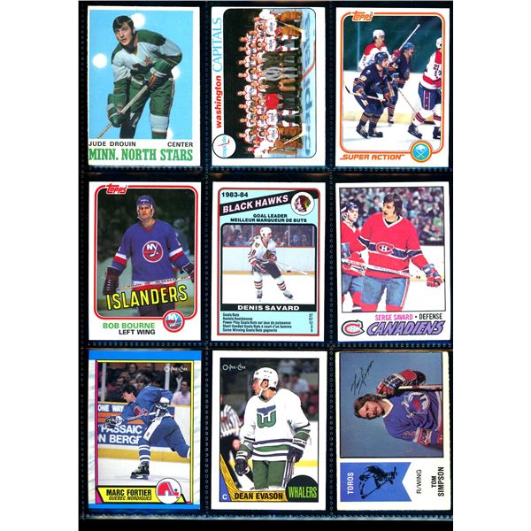 Lot of 9 Various Vintage Hockey Cards Various Teams Sets & Players