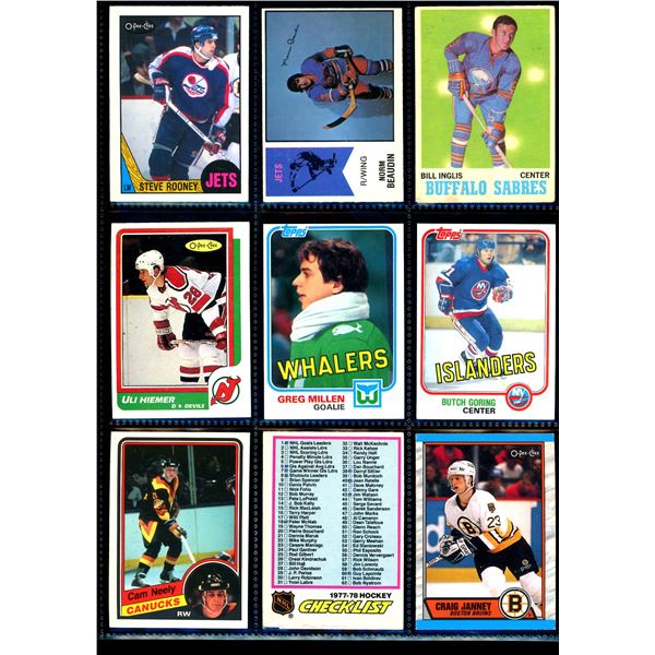 Lot of 9 Various Vintage Hockey Cards Various Teams Sets & Players