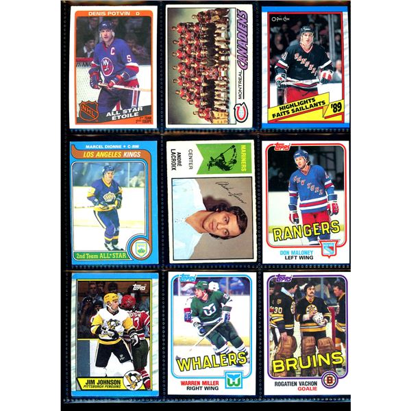 Lot of 9 Various Vintage Hockey Cards Various Teams Sets & Players
