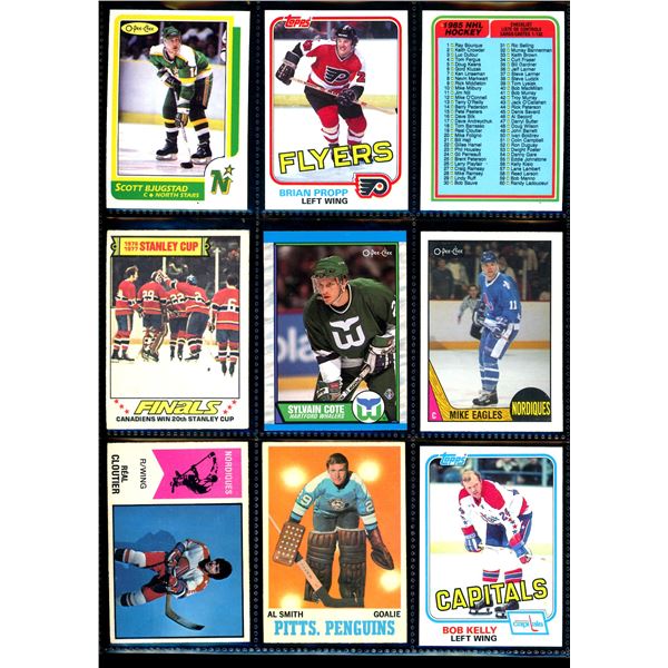 Lot of 9 Various Vintage Hockey Cards Various Teams Sets & Players