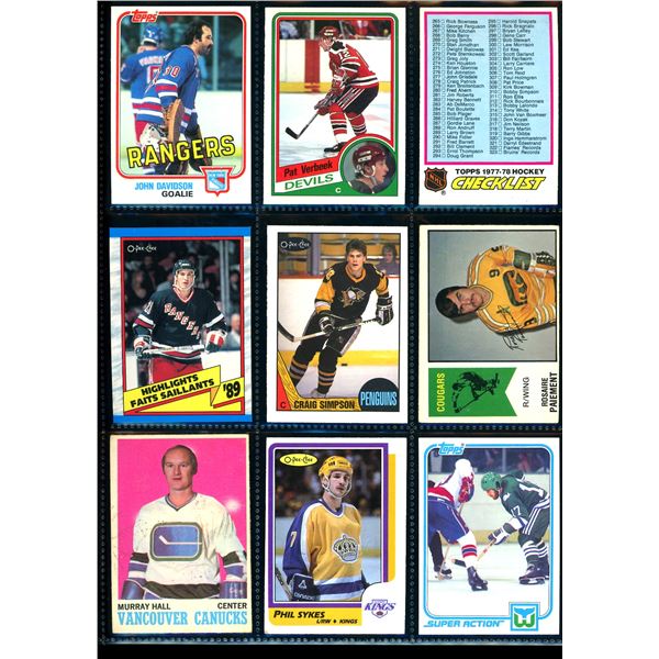 Lot of 9 Various Vintage Hockey Cards Various Teams Sets & Players