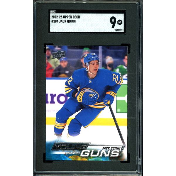 2022-23 Upper Deck #204 Jack Quinn YG RC Graded SCG 9 MINT