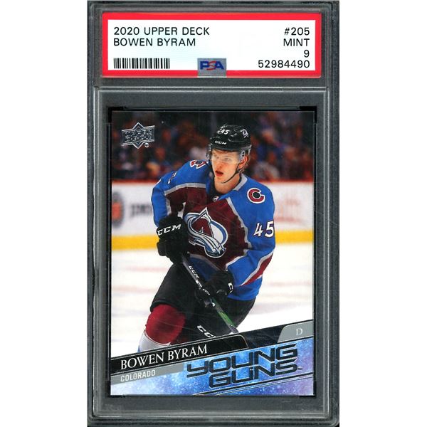2020-21 Upper Deck #205 Bowen Byram YG RC Graded PSA 9 MINT