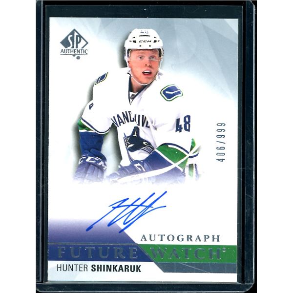 2015-16 SP Authentic #261 Hunter Shinkaruk AU RC 406/999 BV $30